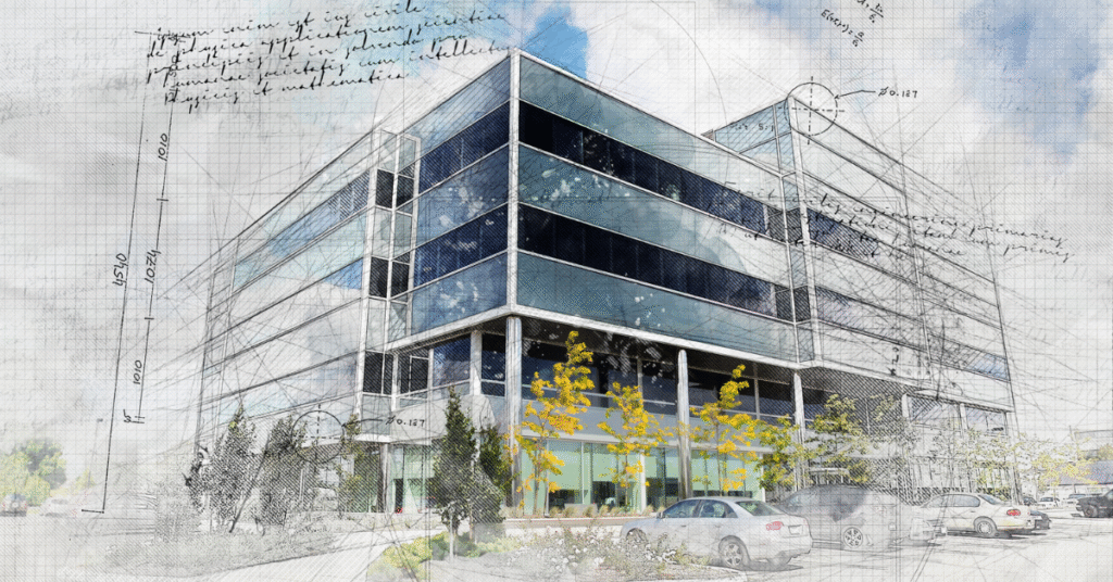 Arsitek sedang menyiapkan gambar teknis bangunan untuk pengajuan PBG